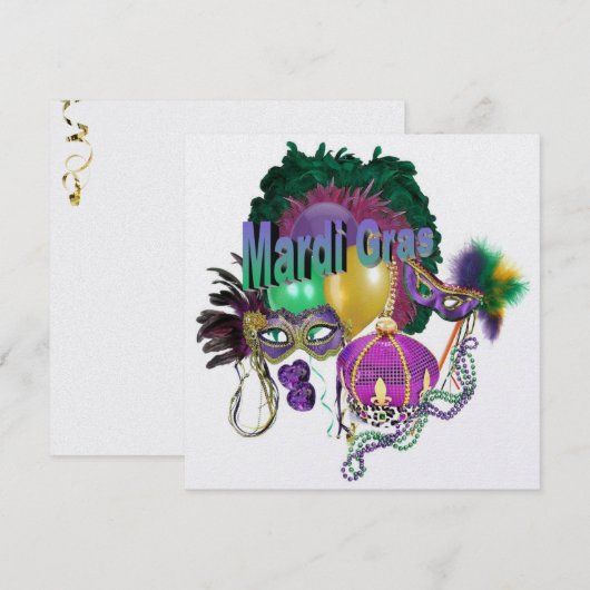 Mardi Gras Uitnodiging (Voorkant / Achterkant)
