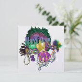 Mardi Gras Uitnodiging (Staand voorkant)