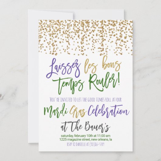 Mardi Gras Uitnodiging (Voorkant)