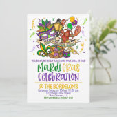 Mardi Gras Uitnodiging (Staand voorkant)