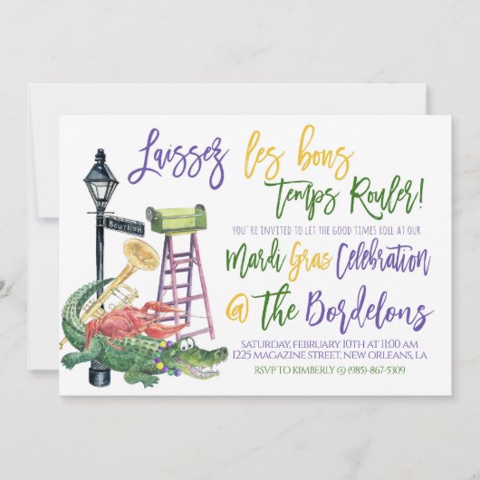 Mardi Gras Uitnodiging (Voorkant)