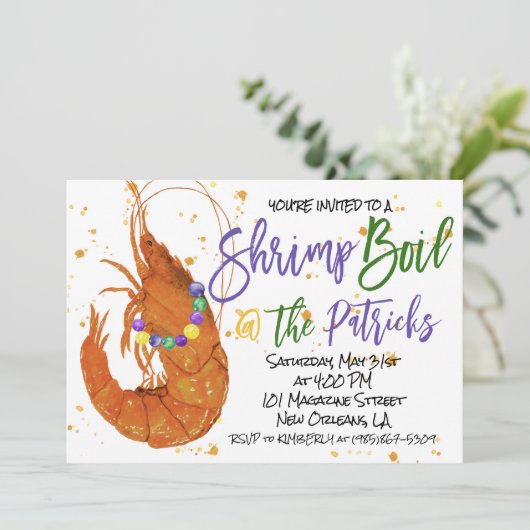 Mardi Gras Uitnodiging (Staand voorkant)