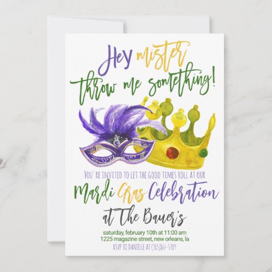 Mardi Gras Uitnodiging (Voorkant)