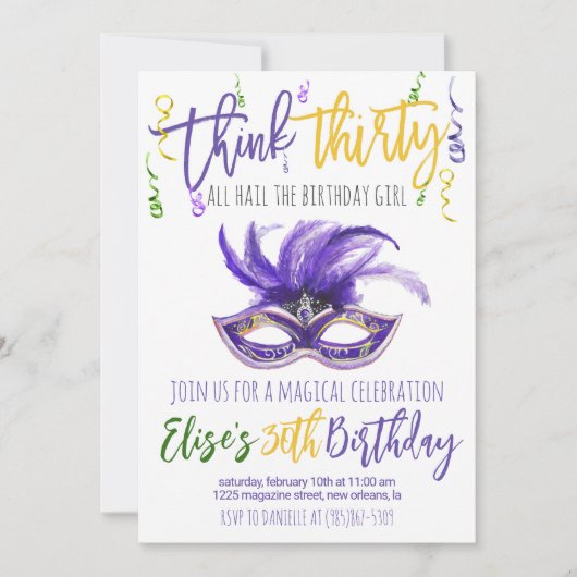 Mardi Gras Uitnodiging (Voorkant)