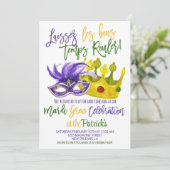 Mardi Gras Uitnodiging (Staand voorkant)