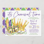 Mardi Gras Uitnodiging (Voorkant / Achterkant)