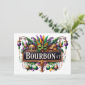 Mardi Gras - Uitnodiging voor een cocktailparty (Staand voorkant)