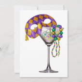 Mardi Gras - Uitnodiging voor een cocktailparty (Voorkant)