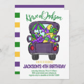 Mardi Gras Uitnodiging voor verjaardag (Voorkant / Achterkant)