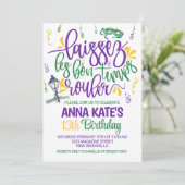 Mardi Gras Uitnodiging voor verjaardag (Staand voorkant)