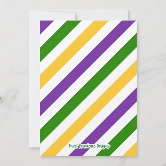Mardi Gras Uitnodiging voor verjaardag (Achterkant)