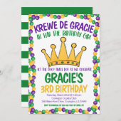 Mardi Gras Uitnodiging voor verjaardag (Voorkant / Achterkant)