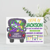 Mardi Gras Uitnodiging voor verjaardag (Staand voorkant)