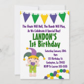 Mardi Gras Uitnodiging voor verjaardag (Voorkant)