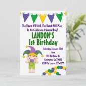 Mardi Gras Uitnodiging voor verjaardag (Staand voorkant)