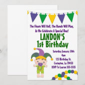 Mardi Gras Uitnodiging voor verjaardag (Voorkant / Achterkant)