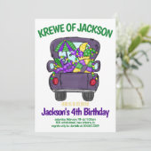 Mardi Gras Uitnodiging voor verjaardag (Staand voorkant)