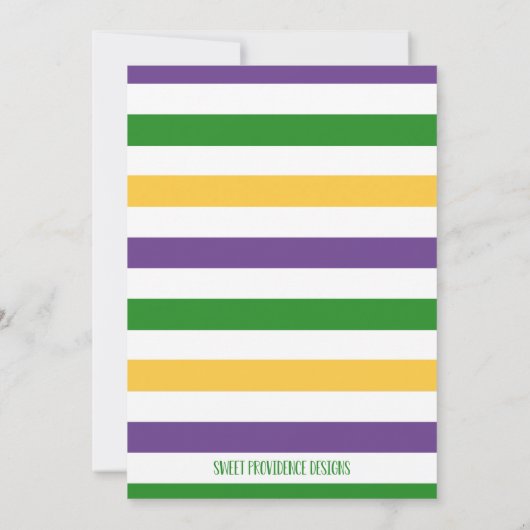 Mardi Gras Uitnodiging voor verjaardag (Achterkant)