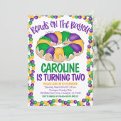 Mardi Gras Uitnodiging voor verjaardag (Staand voorkant)