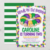 Mardi Gras Uitnodiging voor verjaardag (Voorkant / Achterkant)