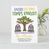 Mardi Gras Uitnodiging voor viering (Staand voorkant)