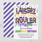 Mardi Gras Uitnodiging voor viering (Voorkant / Achterkant)