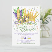 Mardi Gras Uitnodiging voor viering (Staand voorkant)