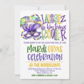 Mardi Gras Uitnodiging voor viering (Voorkant)