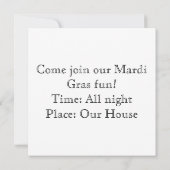 Mardi Gras uitnodigingen met masker en fleur de li (Achterkant)