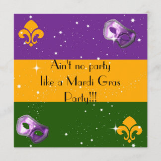 Mardi Gras uitnodigingen met masker en fleur de li