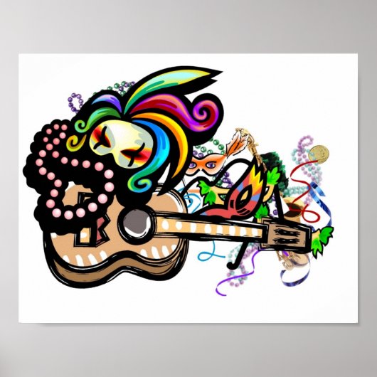 Mardi Gras Ukulele Poster (Voorkant)