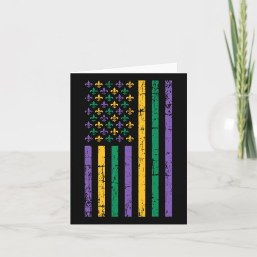 Mardi Gras Us Flag Kaart (Voorkant)