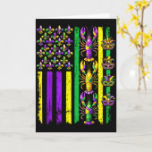 Mardi Gras Usa American Flag Crawfish Carnival Men Kaart (Gele Bloem)