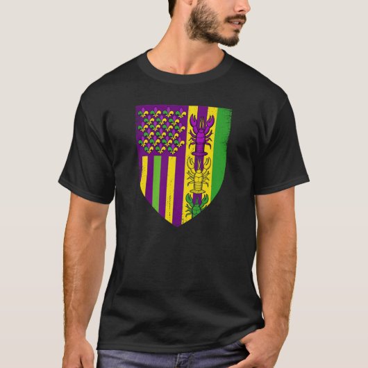 Mardi Gras USA American Flag Crawfish T-shirt (Voorkant)