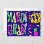 MARDI GRAS VALENTIJNSE FEESTDAGENKAART (Voorkant / Achterkant)
