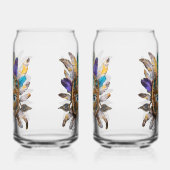 Mardi Gras Veer en Metalen Masker Blikvorm Glas (Rechts)