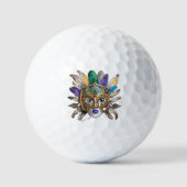 Mardi Gras Veer en Metalen Masker Golfballen (Voorkant)