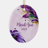 Mardi Gras Veer Gedateerd Keramisch Ornament (Rechts)