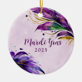 Mardi Gras Veer Gedateerd Keramisch Ornament (Voorkant)