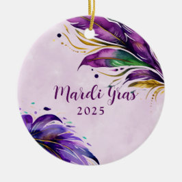 Mardi Gras Veer Gedateerd Keramisch Ornament
