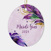 Mardi Gras Veer Gedateerd Keramisch Ornament (Links)
