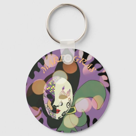 Mardi Gras Venetiaans Masker versie 2 Sleutelhanger (Voorkant)
