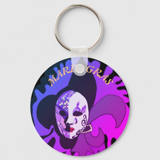 Mardi Gras Venetian Mask Colourful Sleutelhanger (Voorkant)
