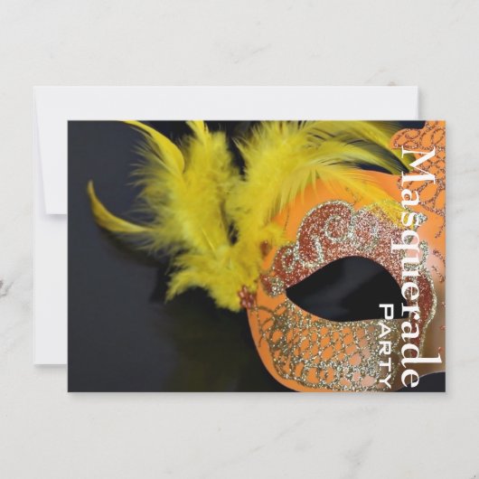 Mardi Gras Venetian Mask Masquerade Party Invite Kaart (Voorkant)