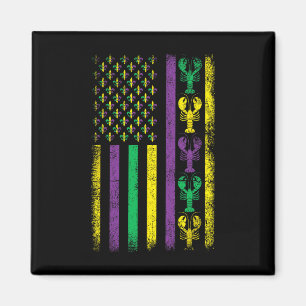 Mardi Gras Verenigde Staten Amerikaanse vlag Crawf Magneet