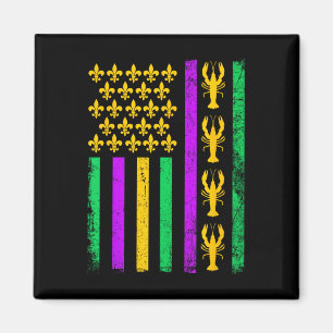 Mardi Gras Verenigde Staten Amerikaanse Vlag Crawf Magneet