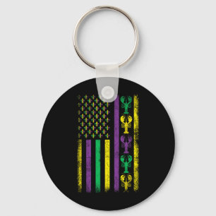 Mardi Gras Verenigde Staten Amerikaanse vlag Crawf Sleutelhanger