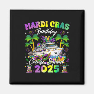 Mardi Gras Verjaardag Cruise Squad Matching Famili Magneet
