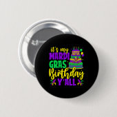 Mardi Gras Verjaardag Het is mijn Mardi Gras Verja Ronde Button 5,7 Cm (Voorkant /achterkant)