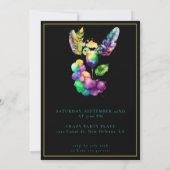 Mardi Gras Verjaardags Maskerade Feest Zwart Chic Kaart (Achterkant)